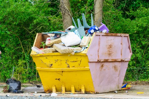 Enclosed lockable skip for waste management in Chessington