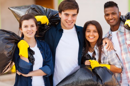 Professional skip hire service in a commercial setting