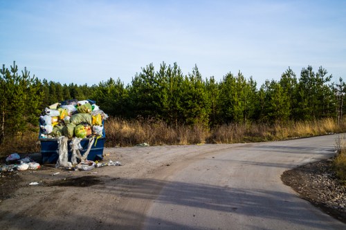Modern construction site implementing waste management practices