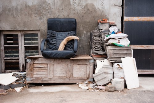Various types of construction waste materials